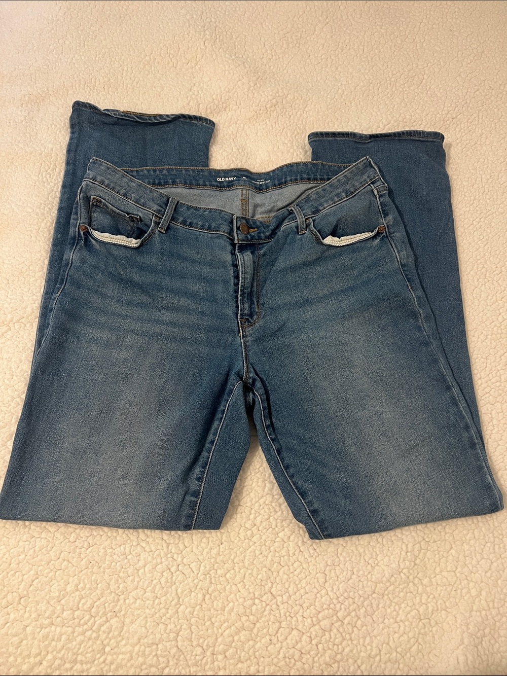 Old Navy Women's Mid-rise Blue Kicker Boot Cut Jeans 16 Long